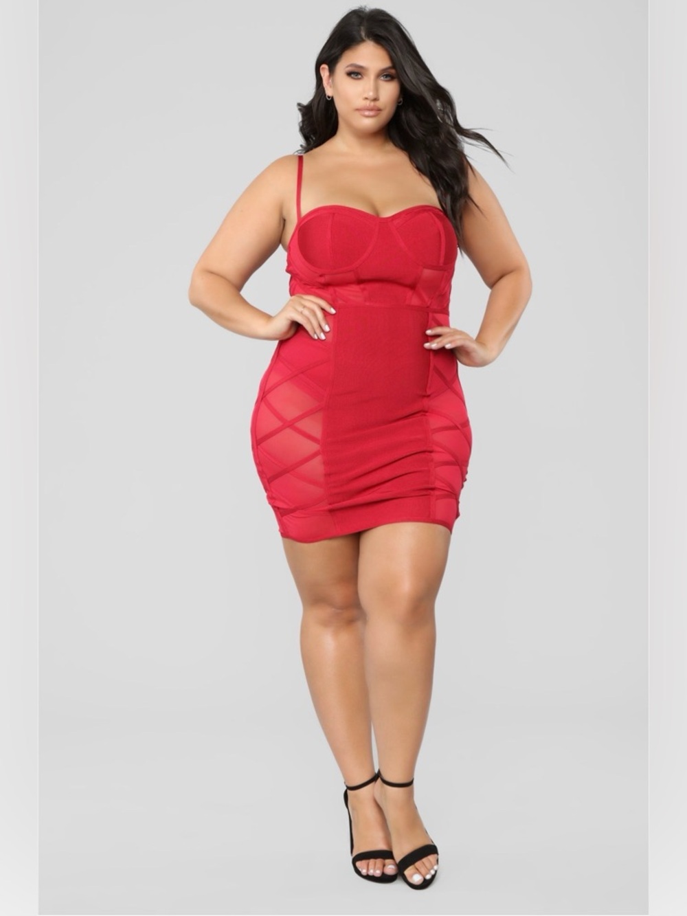 Fashion Nova Slow Song Bandage Dress in Wine